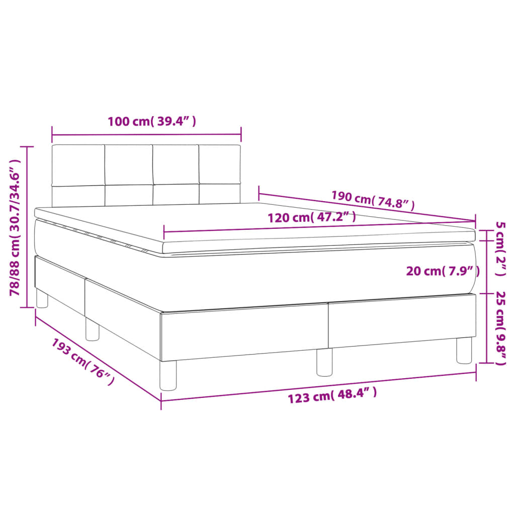 Boxspring met matras stof lichtgrijs 120x190 cm is nu te koop bij PeponiXL, paradijselijk wonen!