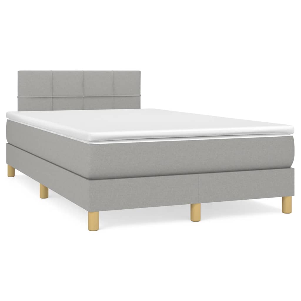 Boxspring met matras stof lichtgrijs 120x190 cm is nu te koop bij PeponiXL, paradijselijk wonen!