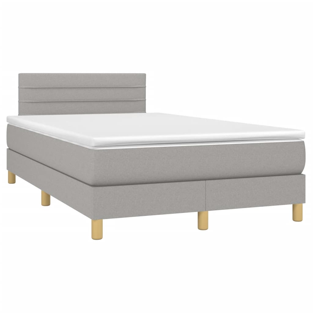 Boxspring met matras stof lichtgrijs 120x190 cm is nu te koop bij PeponiXL, paradijselijk wonen!