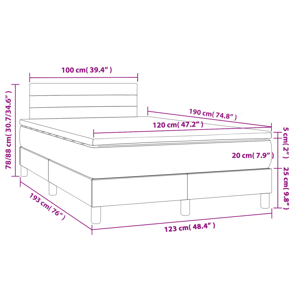 Boxspring met matras stof crèmekleurig 120x190 cm is nu te koop bij PeponiXL, paradijselijk wonen!