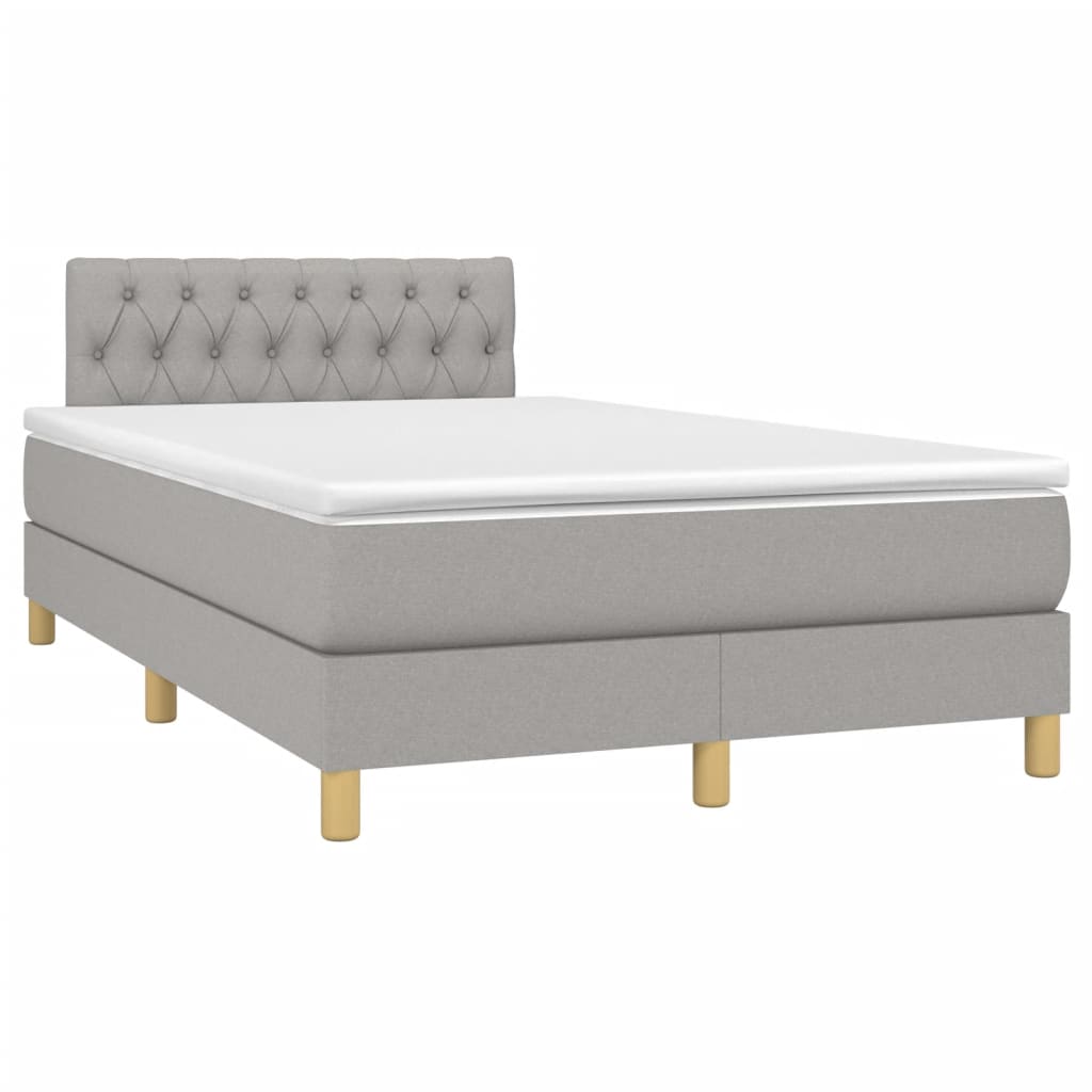 Boxspring met matras stof lichtgrijs 120x190 cm is nu te koop bij PeponiXL, paradijselijk wonen!