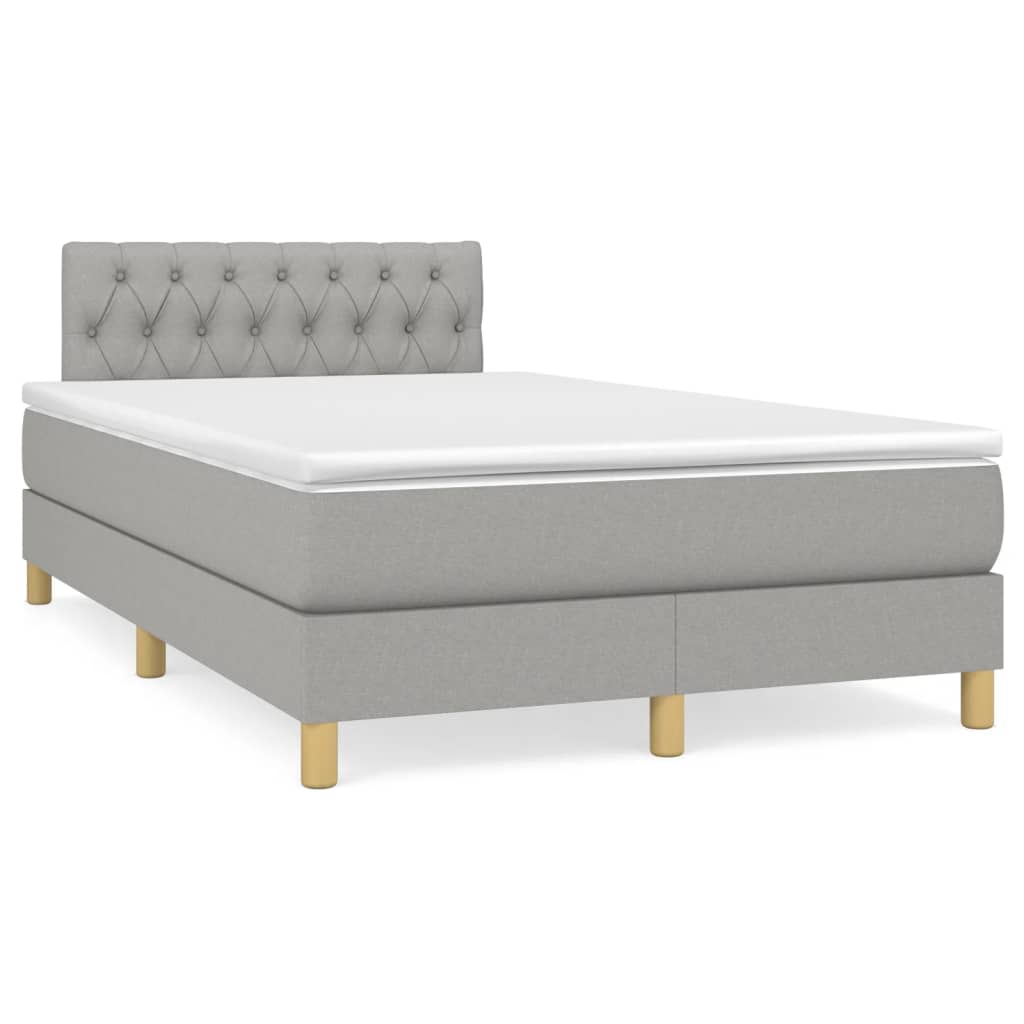 Boxspring met matras stof lichtgrijs 120x190 cm is nu te koop bij PeponiXL, paradijselijk wonen!