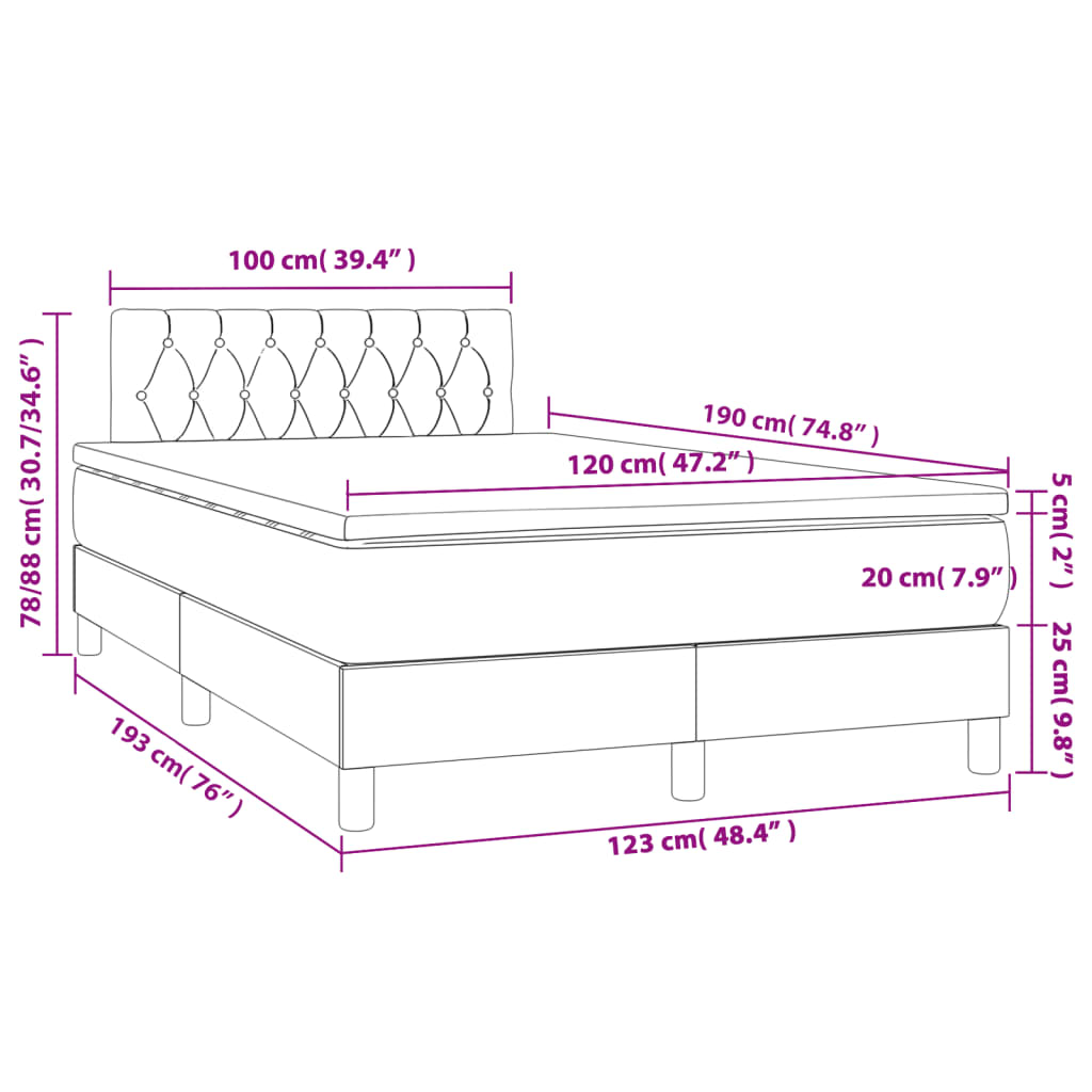 Boxspring met matras stof crèmekleurig 120x190 cm is nu te koop bij PeponiXL, paradijselijk wonen!