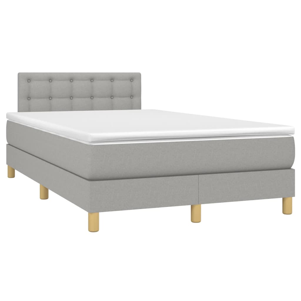 Boxspring met matras stof lichtgrijs 120x190 cm is nu te koop bij PeponiXL, paradijselijk wonen!