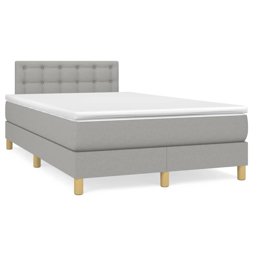 Boxspring met matras stof lichtgrijs 120x190 cm is nu te koop bij PeponiXL, paradijselijk wonen!