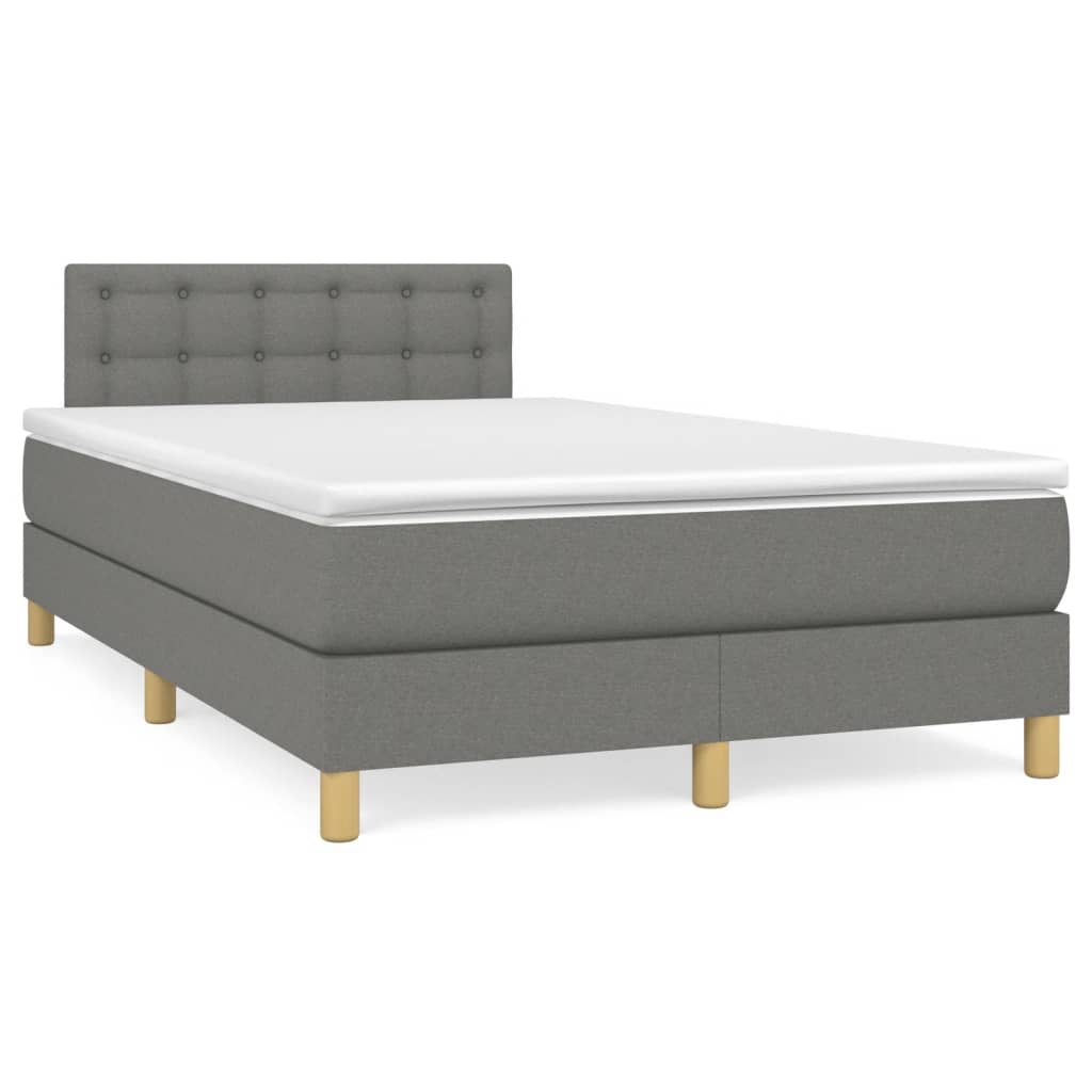 Boxspring met matras stof donkergrijs 120x190 cm is nu te koop bij PeponiXL, paradijselijk wonen!