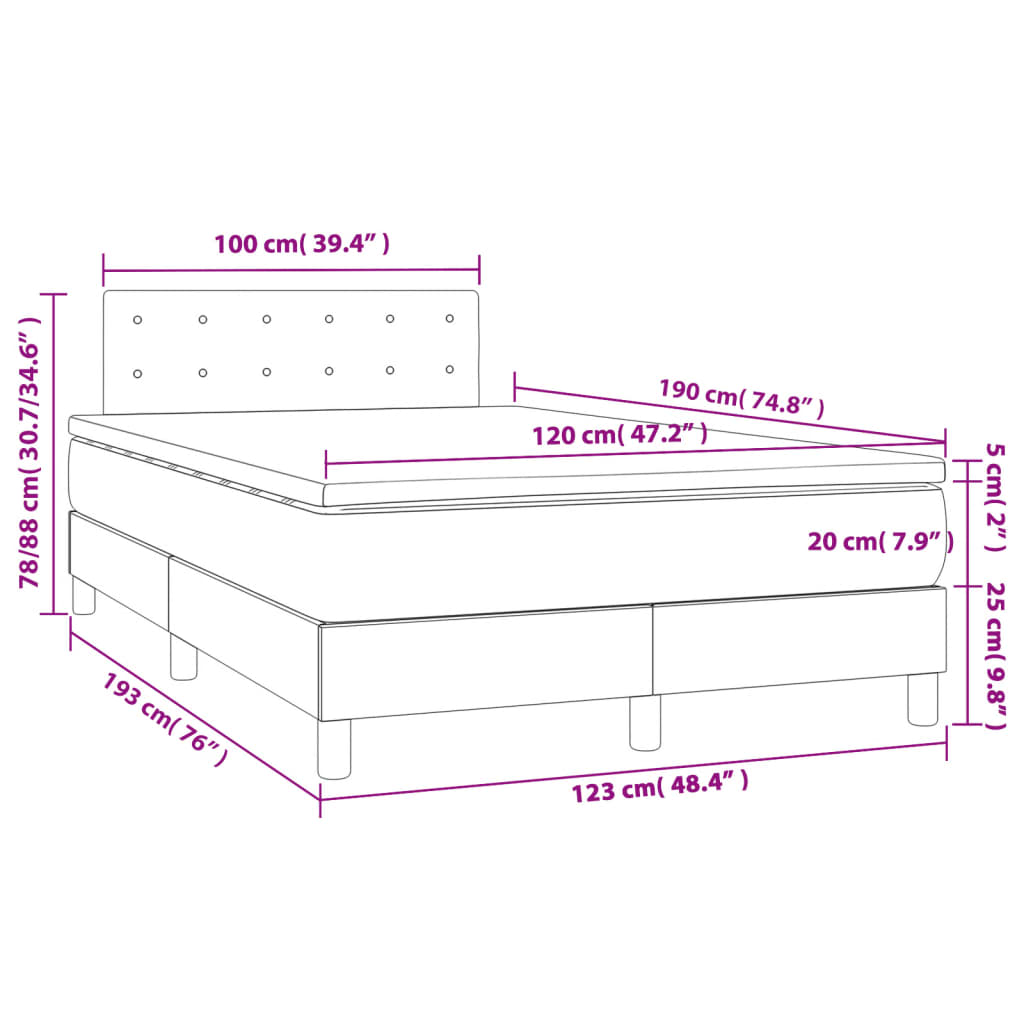 Boxspring met matras stof blauw 120x190 cm is nu te koop bij PeponiXL, paradijselijk wonen!