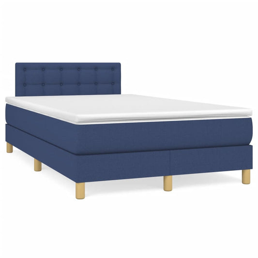 Boxspring met matras stof blauw 120x190 cm is nu te koop bij PeponiXL, paradijselijk wonen!