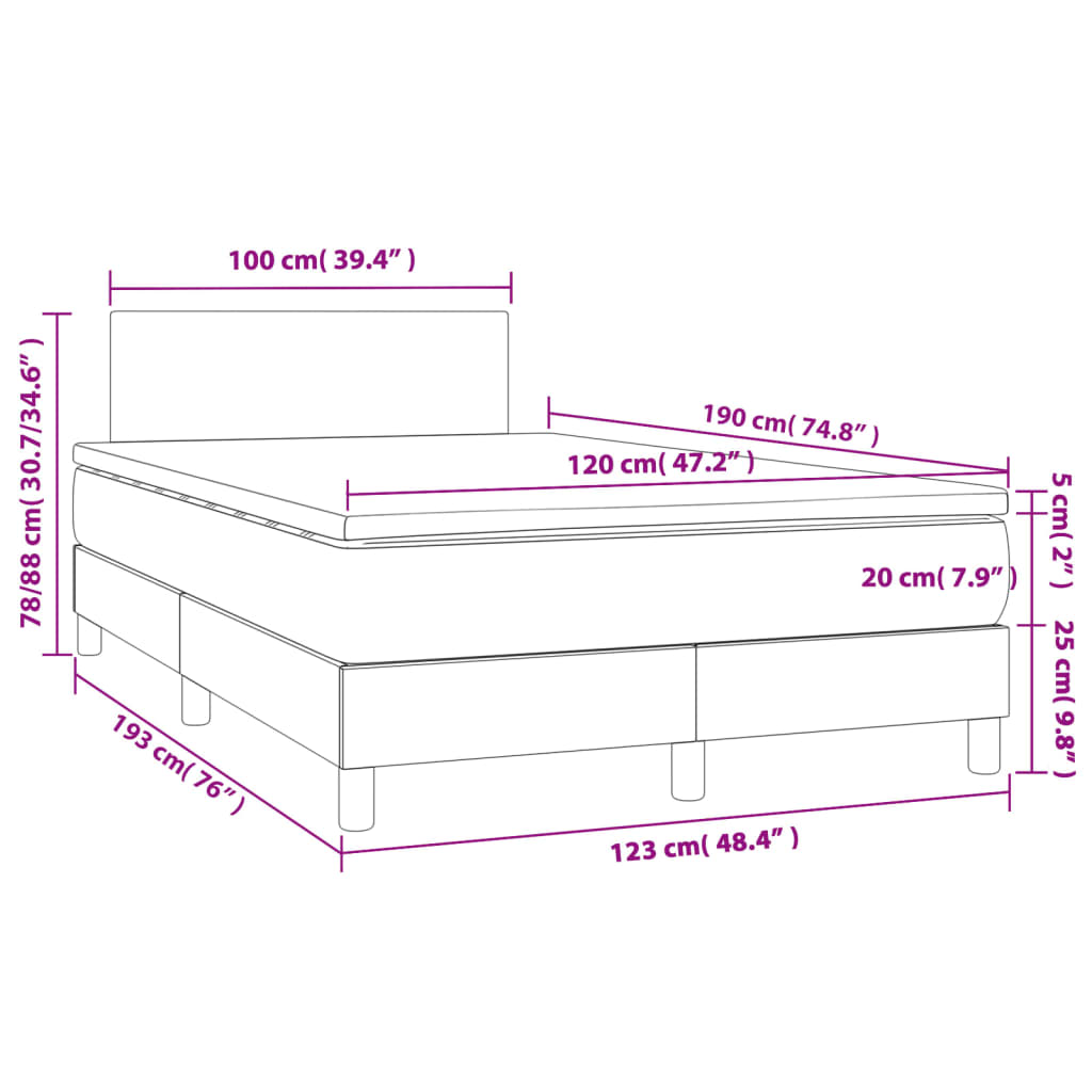 Boxspring met matras kunstleer wit 120x190 cm is nu te koop bij PeponiXL, paradijselijk wonen!