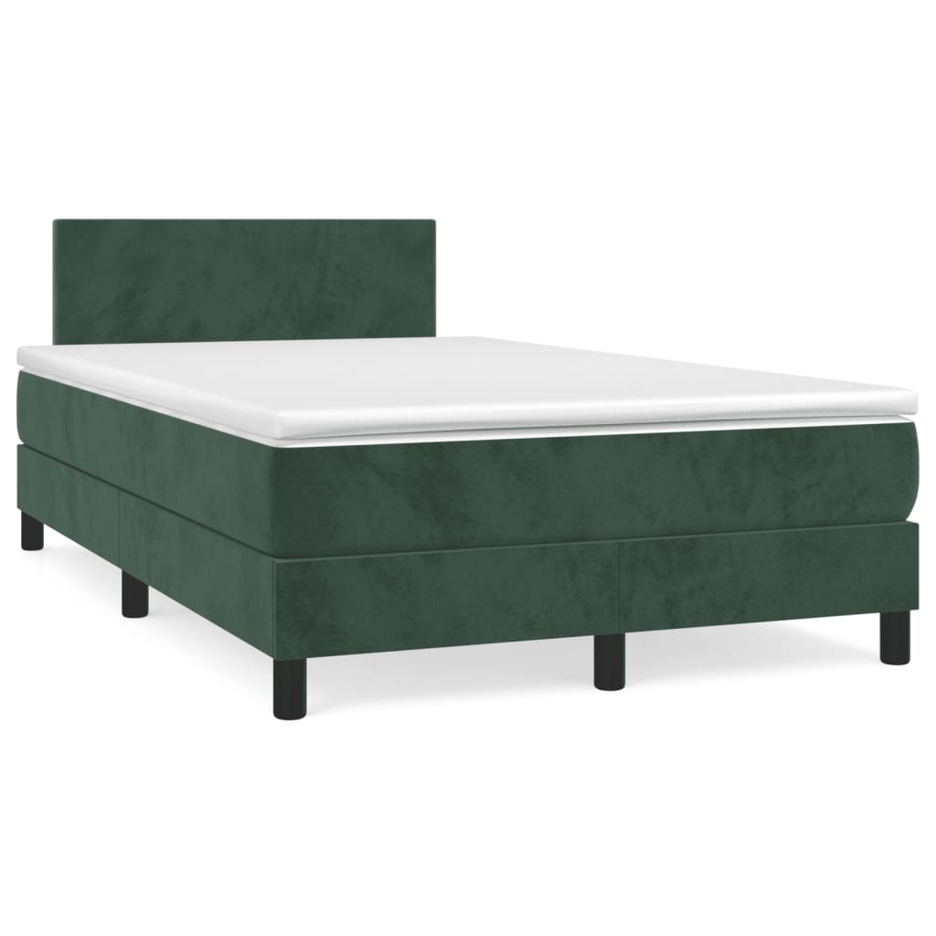 Boxspring met matras fluweel donkergroen 120x190 cm is nu te koop bij PeponiXL, paradijselijk wonen!