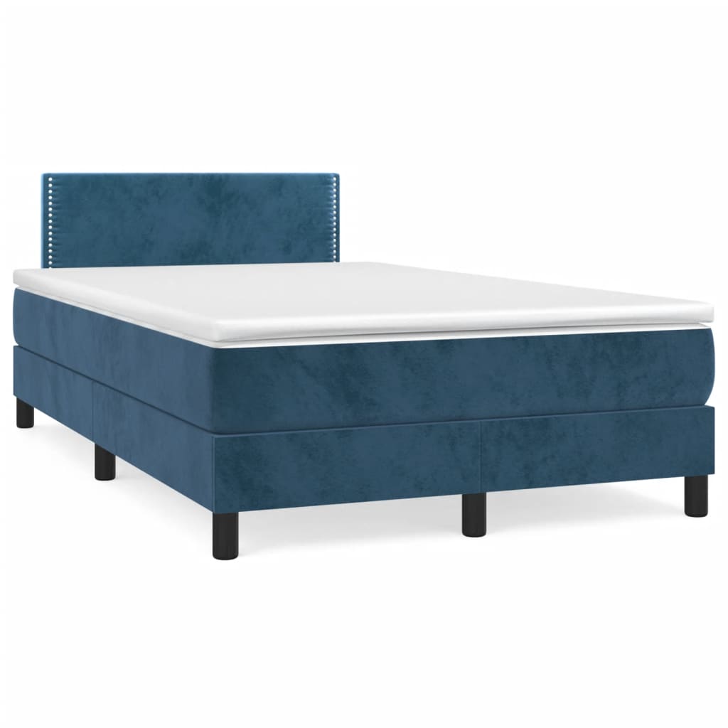 Boxspring met matras fluweel donkerblauw 120x190 cm is nu te koop bij PeponiXL, paradijselijk wonen!