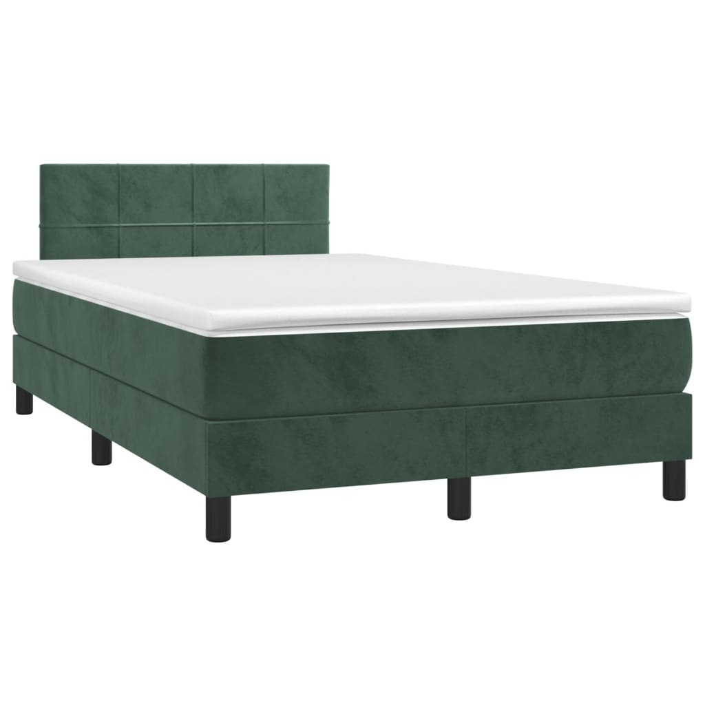 Boxspring met matras fluweel donkergroen 120x190 cm is nu te koop bij PeponiXL, paradijselijk wonen!
