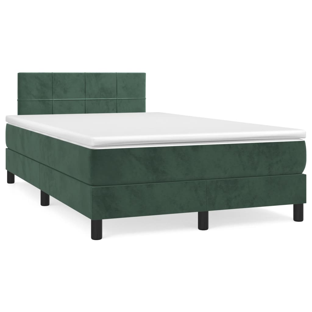 Boxspring met matras fluweel donkergroen 120x190 cm is nu te koop bij PeponiXL, paradijselijk wonen!