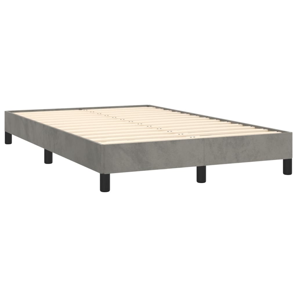 Boxspring met matras fluweel lichtgrijs 120x190 cm is nu te koop bij PeponiXL, paradijselijk wonen!