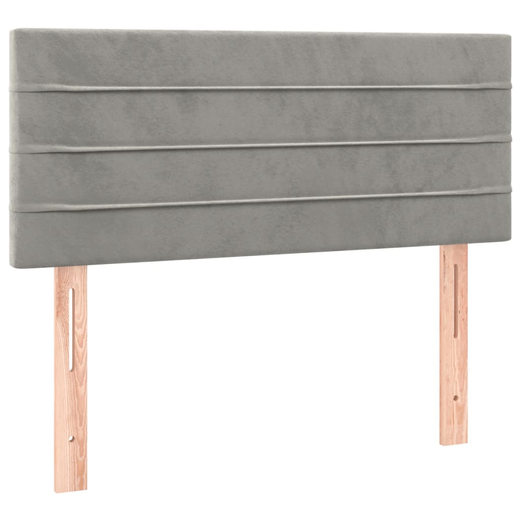 Boxspring met matras fluweel lichtgrijs 120x190 cm is nu te koop bij PeponiXL, paradijselijk wonen!