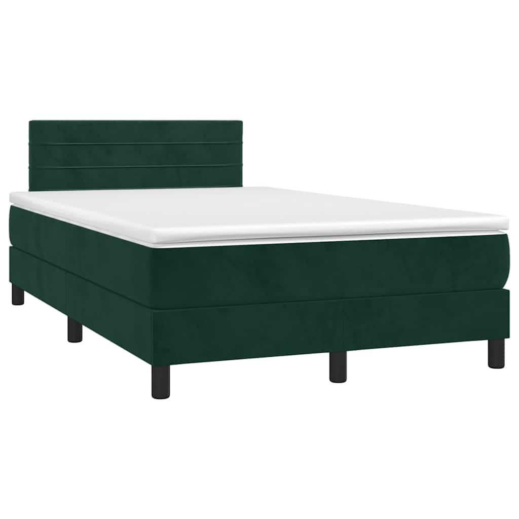 Boxspring met matras fluweel donkergroen 120x190 cm is nu te koop bij PeponiXL, paradijselijk wonen!