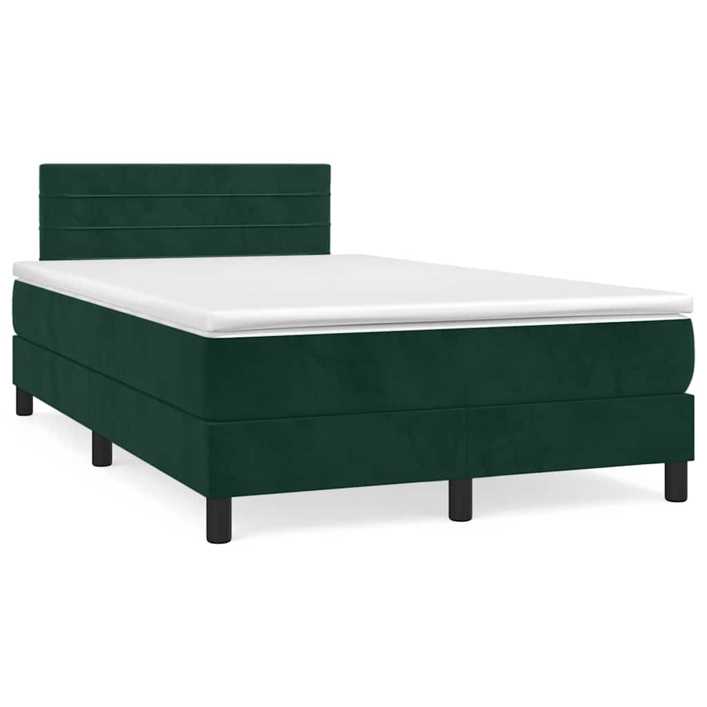 Boxspring met matras fluweel donkergroen 120x190 cm is nu te koop bij PeponiXL, paradijselijk wonen!