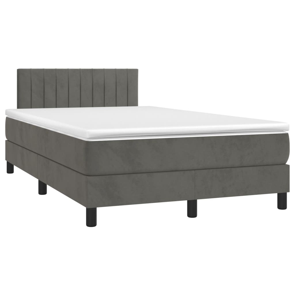 Boxspring met matras fluweel donkergrijs 120x190 cm is nu te koop bij PeponiXL, paradijselijk wonen!