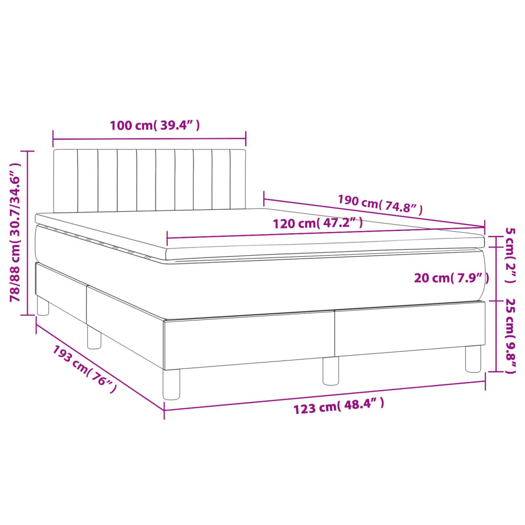 Boxspring met matras fluweel donkergrijs 120x190 cm is nu te koop bij PeponiXL, paradijselijk wonen!