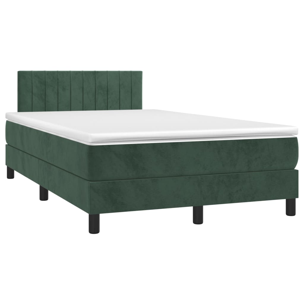 Boxspring met matras fluweel donkergroen 120x190 cm is nu te koop bij PeponiXL, paradijselijk wonen!