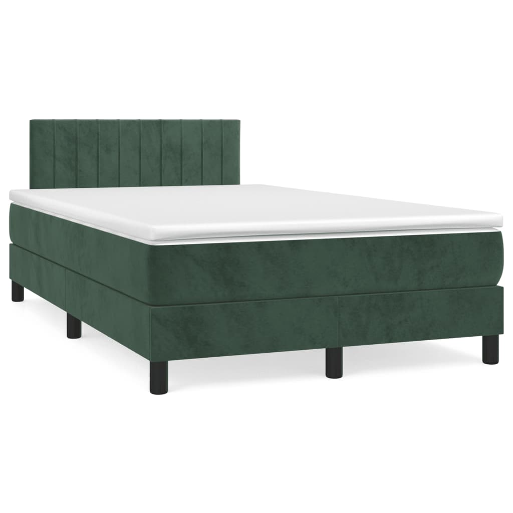 Boxspring met matras fluweel donkergroen 120x190 cm is nu te koop bij PeponiXL, paradijselijk wonen!