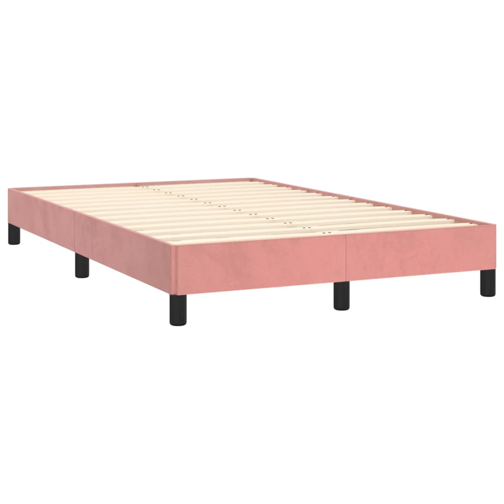 Boxspring met matras fluweel roze 120x190 cm is nu te koop bij PeponiXL, paradijselijk wonen!