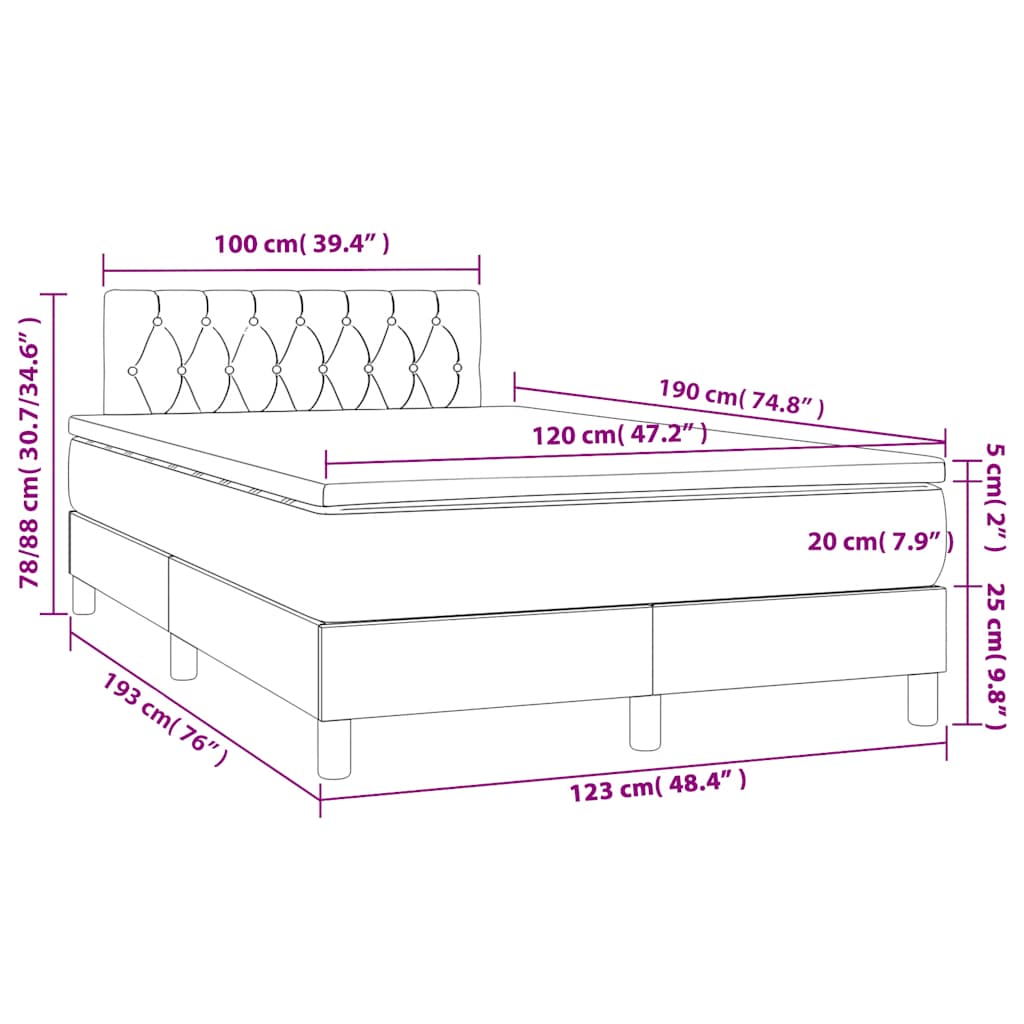 Boxspring met matras fluweel zwart 120x190 cm is nu te koop bij PeponiXL, paradijselijk wonen!