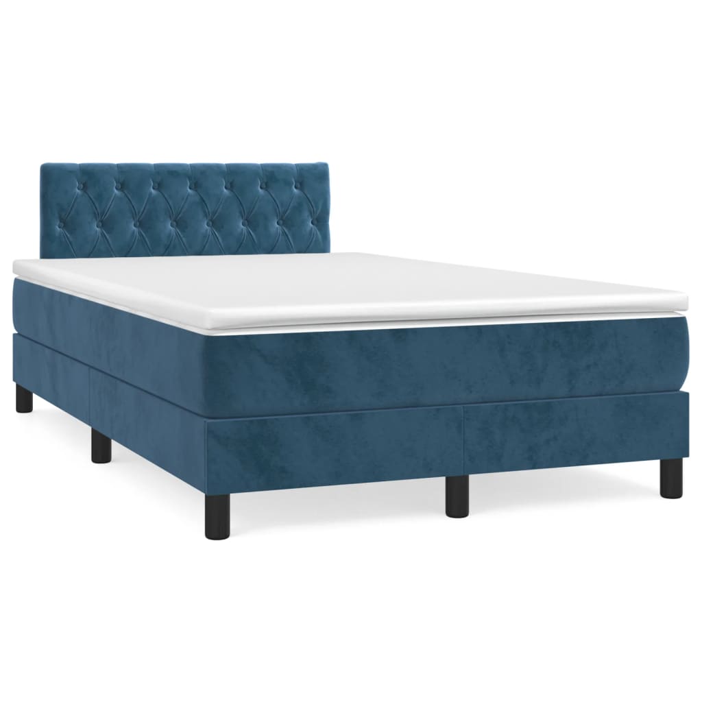Boxspring met matras fluweel donkerblauw 120x190 cm is nu te koop bij PeponiXL, paradijselijk wonen!