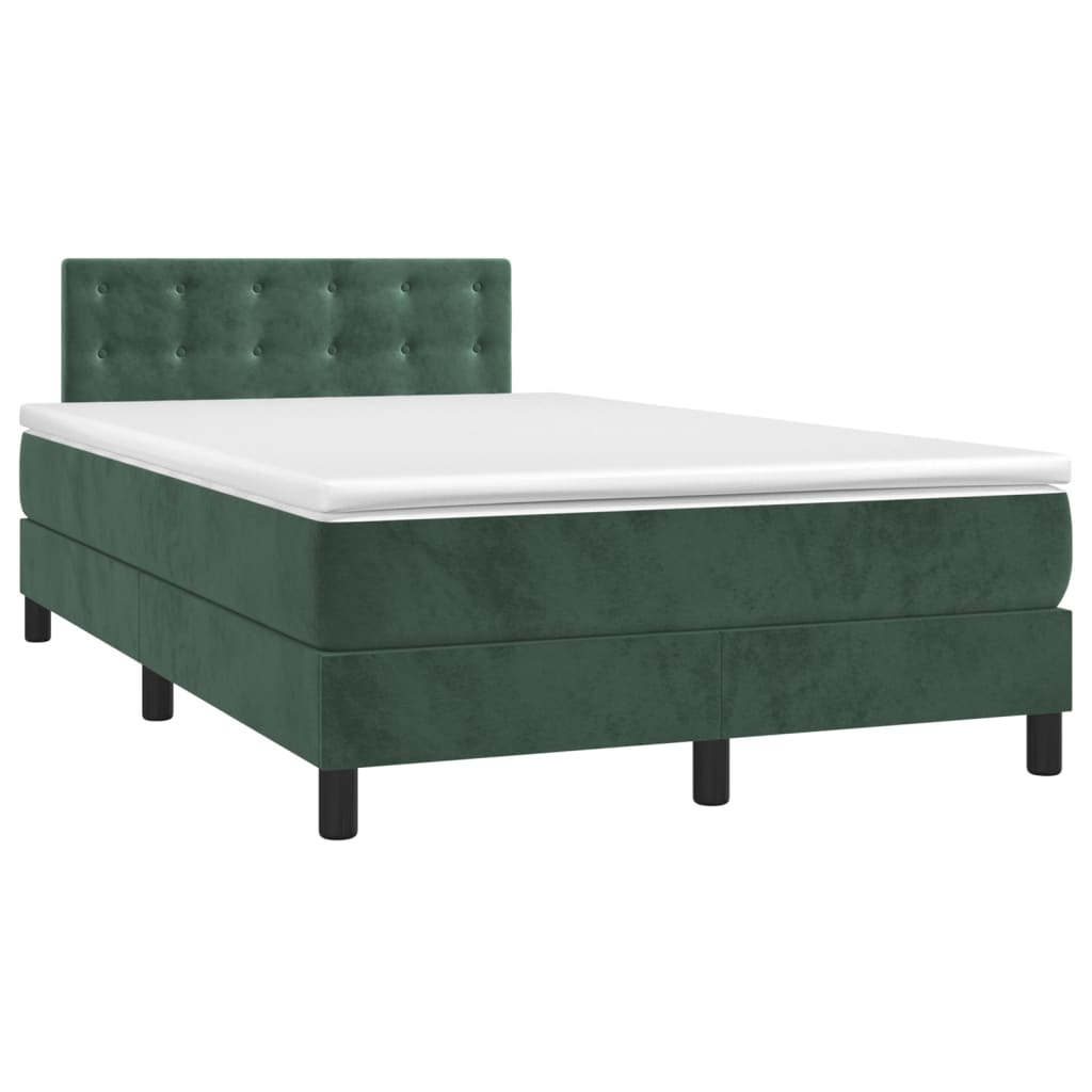 Boxspring met matras fluweel donkergroen 120x190 cm is nu te koop bij PeponiXL, paradijselijk wonen!