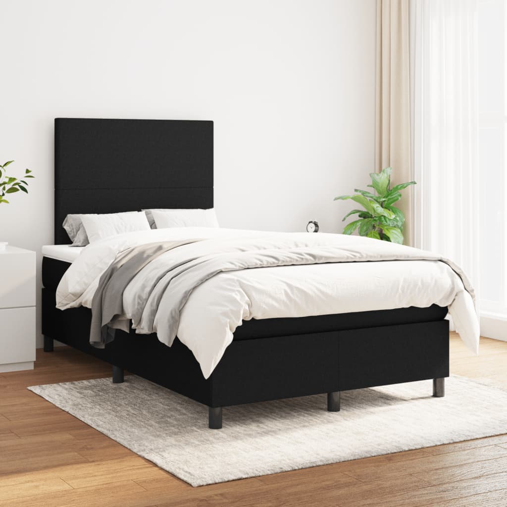 Boxspring met matras stof zwart 120x190 cm is nu te koop bij PeponiXL, paradijselijk wonen!
