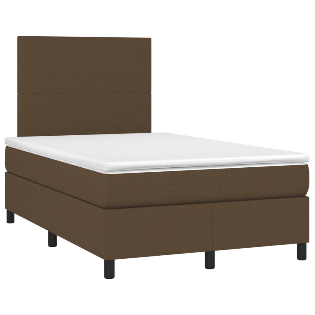 Boxspring met matras stof donkerbruin 120x190 cm is nu te koop bij PeponiXL, paradijselijk wonen!