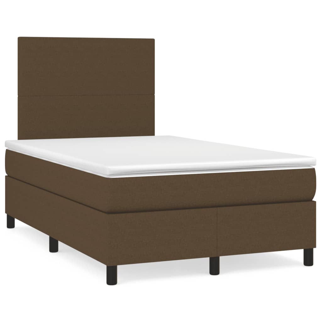 Boxspring met matras stof donkerbruin 120x190 cm is nu te koop bij PeponiXL, paradijselijk wonen!
