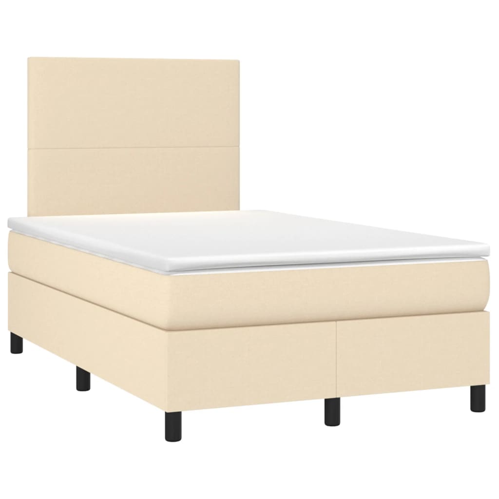 Boxspring met matras stof crèmekleurig 120x190 cm is nu te koop bij PeponiXL, paradijselijk wonen!
