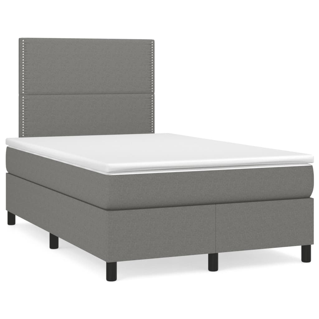 Boxspring met matras stof donkergrijs 120x190 cm is nu te koop bij PeponiXL, paradijselijk wonen!