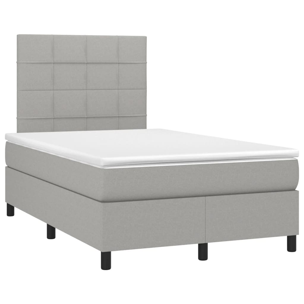 Boxspring met matras stof lichtgrijs 120x190 cm is nu te koop bij PeponiXL, paradijselijk wonen!