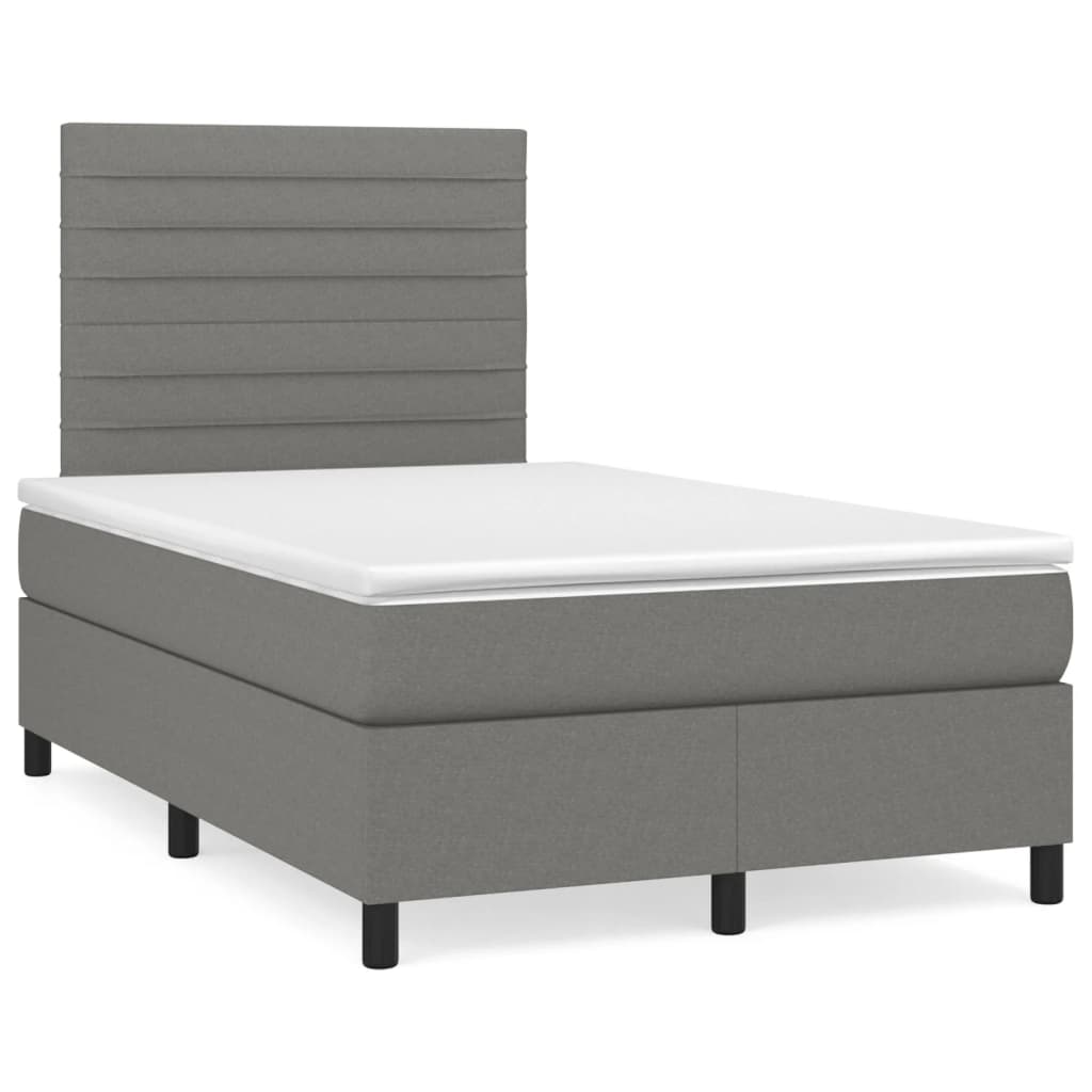 Boxspring met matras stof donkergrijs 120x190 cm is nu te koop bij PeponiXL, paradijselijk wonen!