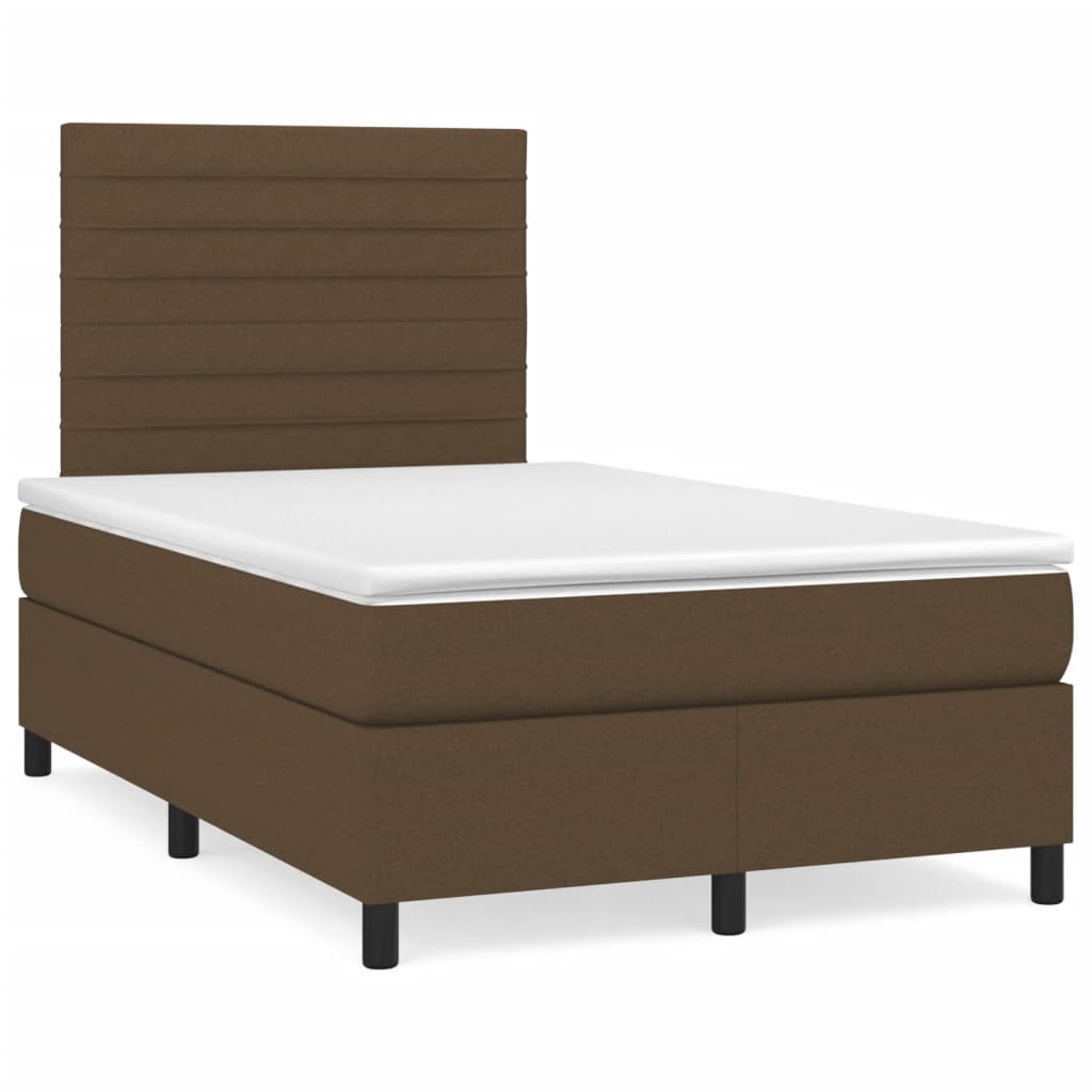Boxspring met matras stof donkerbruin 120x190 cm is nu te koop bij PeponiXL, paradijselijk wonen!