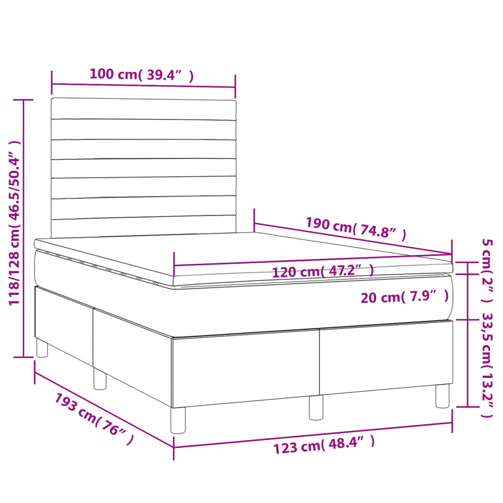 Boxspring met matras stof crèmekleurig 120x190 cm is nu te koop bij PeponiXL, paradijselijk wonen!