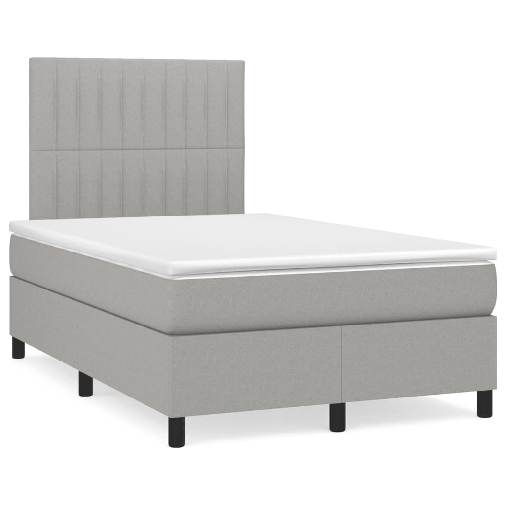 Boxspring met matras stof lichtgrijs 120x190 cm is nu te koop bij PeponiXL, paradijselijk wonen!