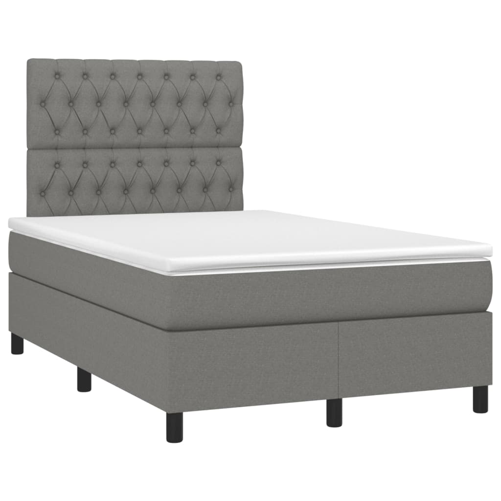 Boxspring met matras stof donkergrijs 120x190 cm is nu te koop bij PeponiXL, paradijselijk wonen!