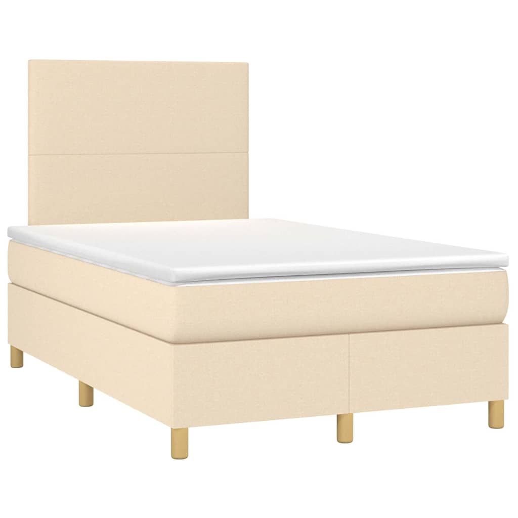 Boxspring met matras stof crèmekleurig 120x190 cm is nu te koop bij PeponiXL, paradijselijk wonen!