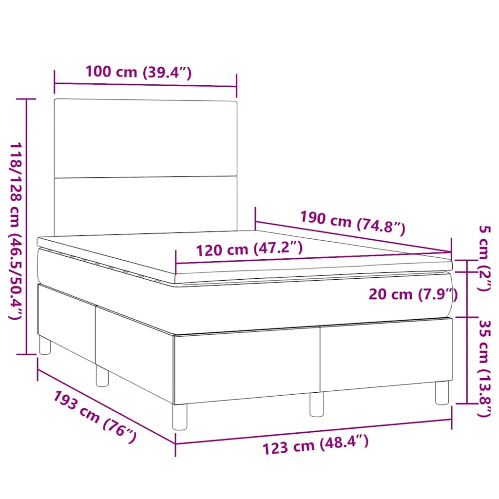 Boxspring met matras stof crèmekleurig 120x190 cm is nu te koop bij PeponiXL, paradijselijk wonen!