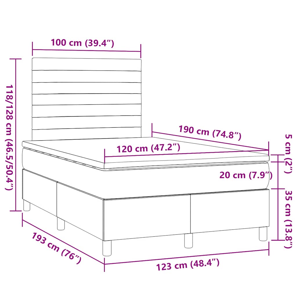 Boxspring met matras stof crèmekleurig 120x190 cm is nu te koop bij PeponiXL, paradijselijk wonen!
