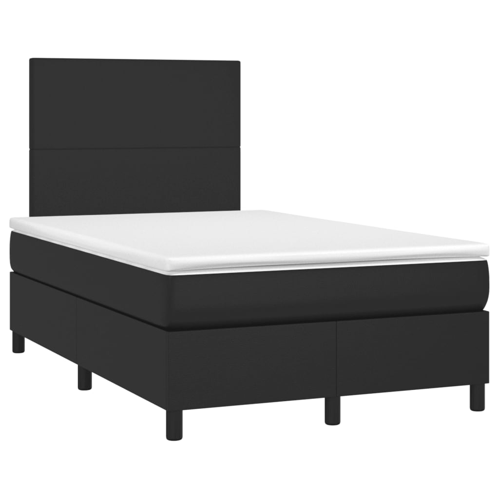 Boxspring met matras kunstleer zwart 120x190 cm is nu te koop bij PeponiXL, paradijselijk wonen!