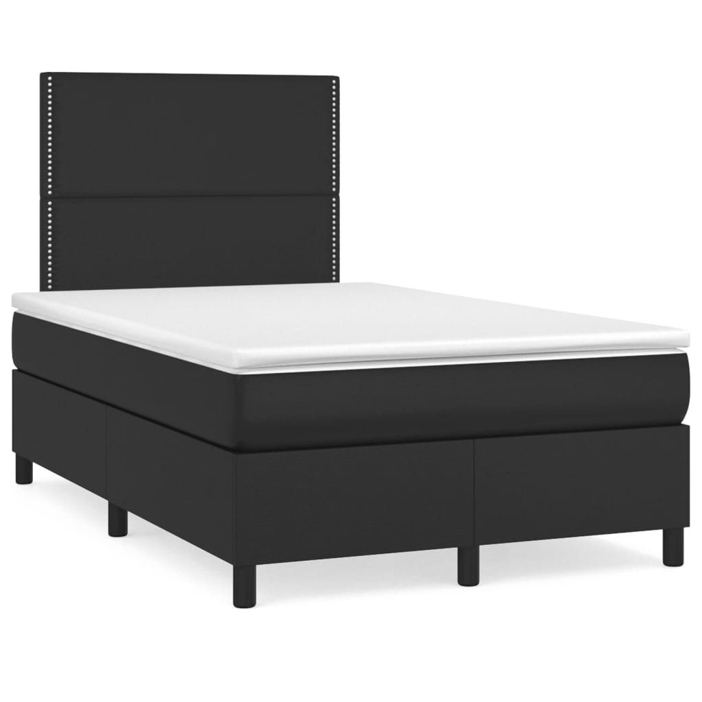 Boxspring met matras kunstleer zwart 120x190 cm is nu te koop bij PeponiXL, paradijselijk wonen!
