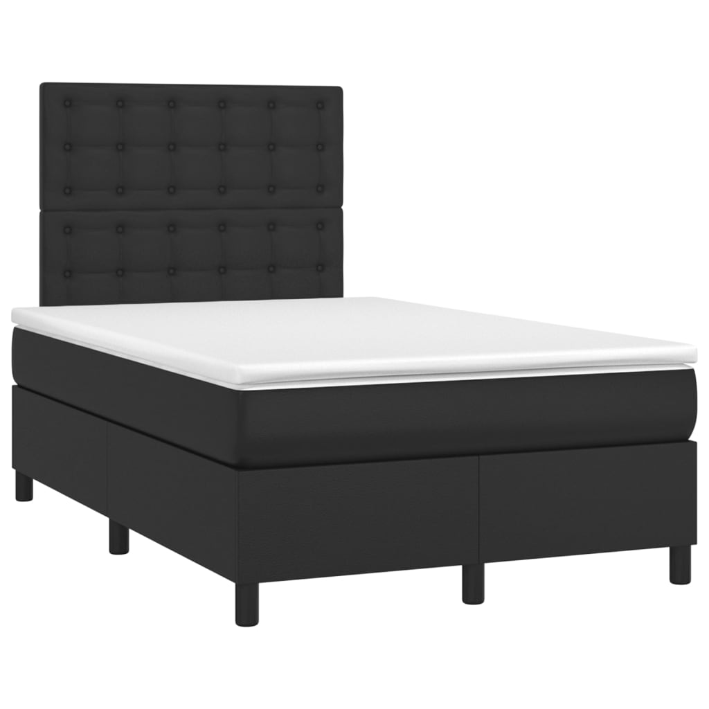 Boxspring met matras kunstleer zwart 120x190 cm is nu te koop bij PeponiXL, paradijselijk wonen!