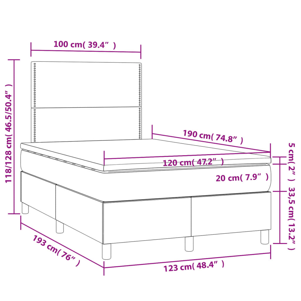 Boxspring met matras fluweel donkerblauw 120x190 cm is nu te koop bij PeponiXL, paradijselijk wonen!
