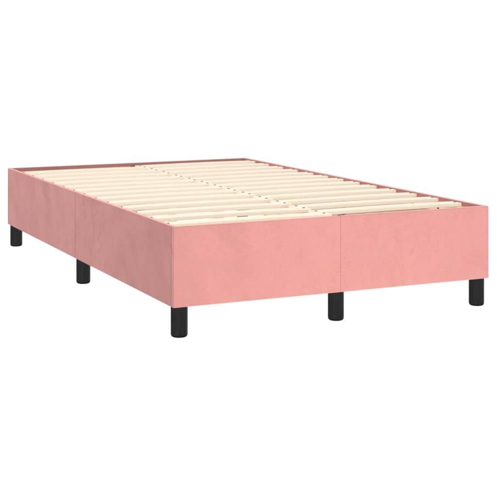 Boxspring met matras fluweel roze 120x190 cm is nu te koop bij PeponiXL, paradijselijk wonen!