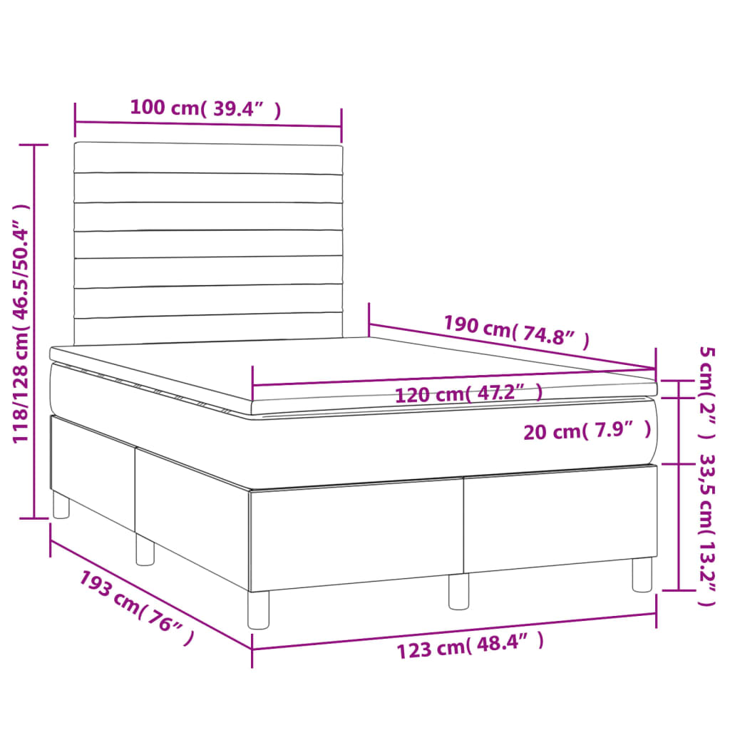 Boxspring met matras fluweel roze 120x190 cm is nu te koop bij PeponiXL, paradijselijk wonen!