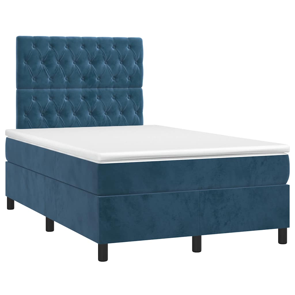 Boxspring met matras fluweel donkerblauw 120x190 cm is nu te koop bij PeponiXL, paradijselijk wonen!